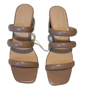 Ann Taylor Factory Womens Strappy Heels Color Tan Size 7.5 Heel Height 3 Inches